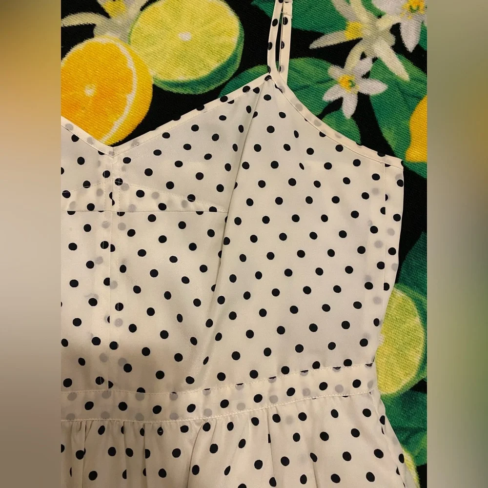 J. Crew Printed Seaside Cami Summer Mini Dress - Ecru w/  Spot Print